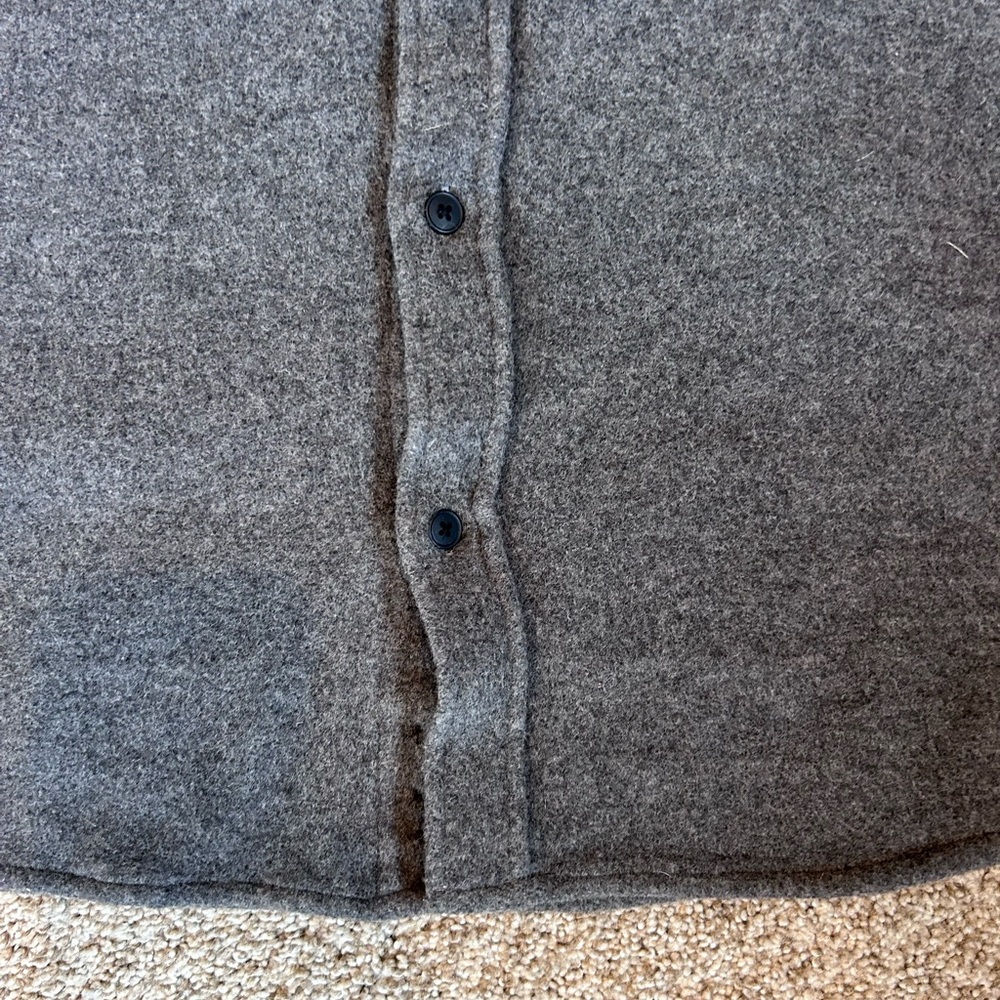J. Peterman Wool and Cashmere Blend Button Down Grey Shirt. Thick. Outdoor. XL - Picture 5 of 11